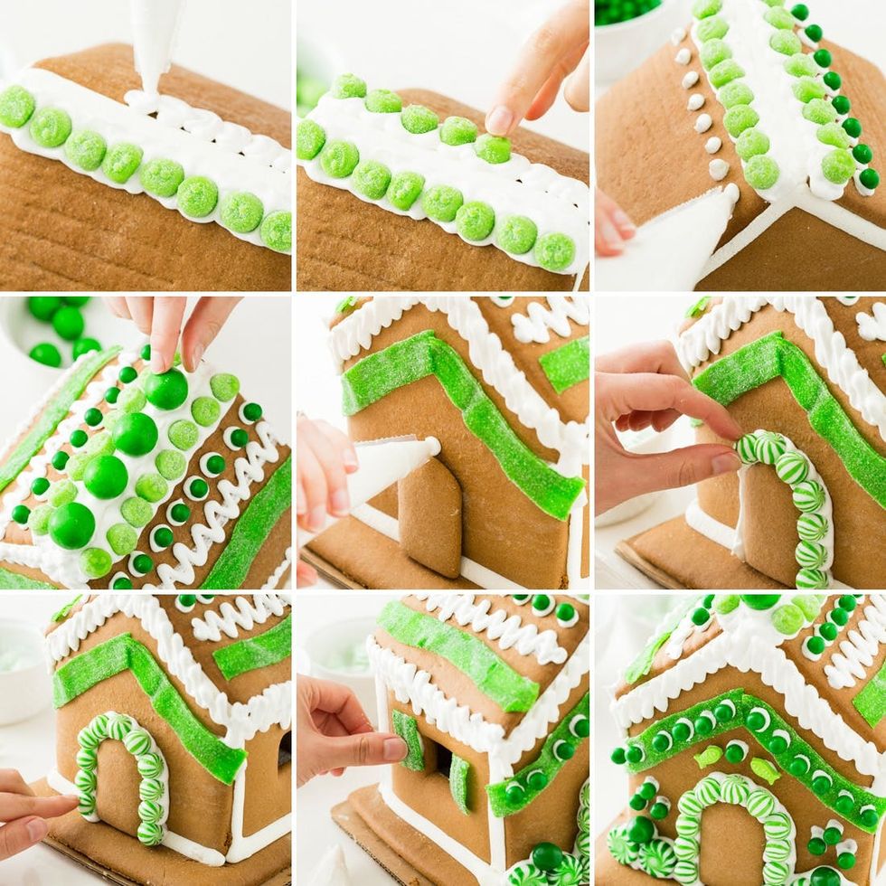Green Gingerbread House Decoration with green candy
