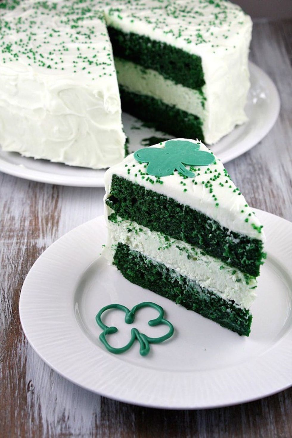 Green Velvet Cheesecake Cake St. Patrick's Day recipes