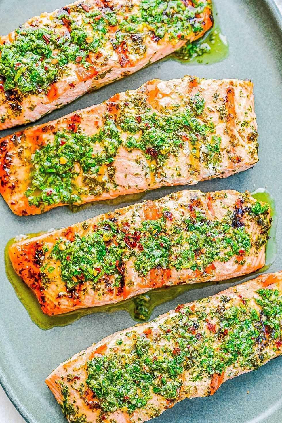 grilled chimichurri salmon