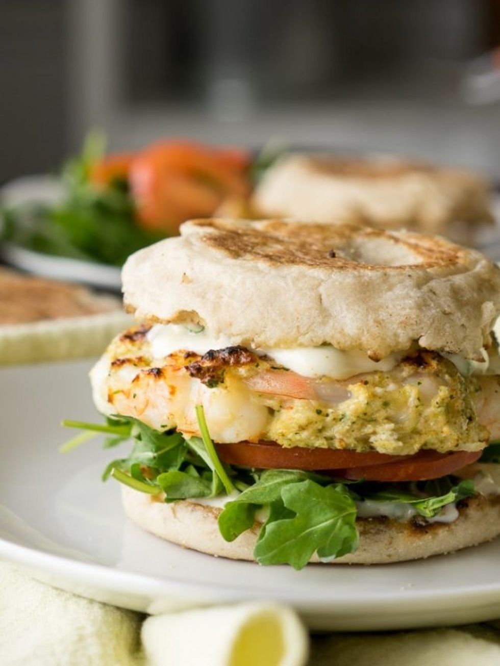 grilled-english-muffin-shrimp-burgers