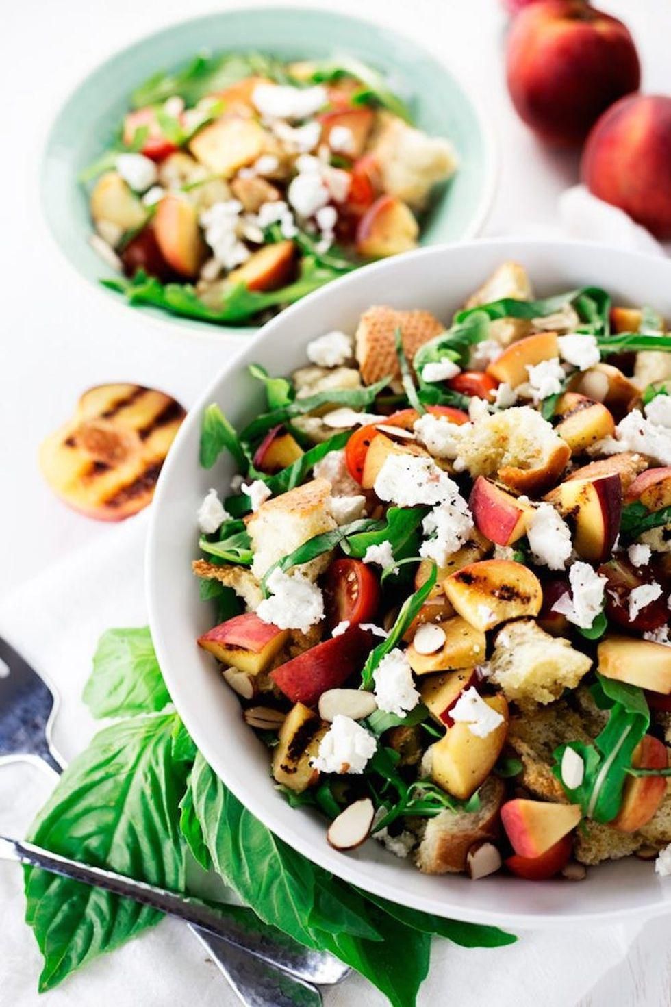 Grilled Peach Panzanella Salad