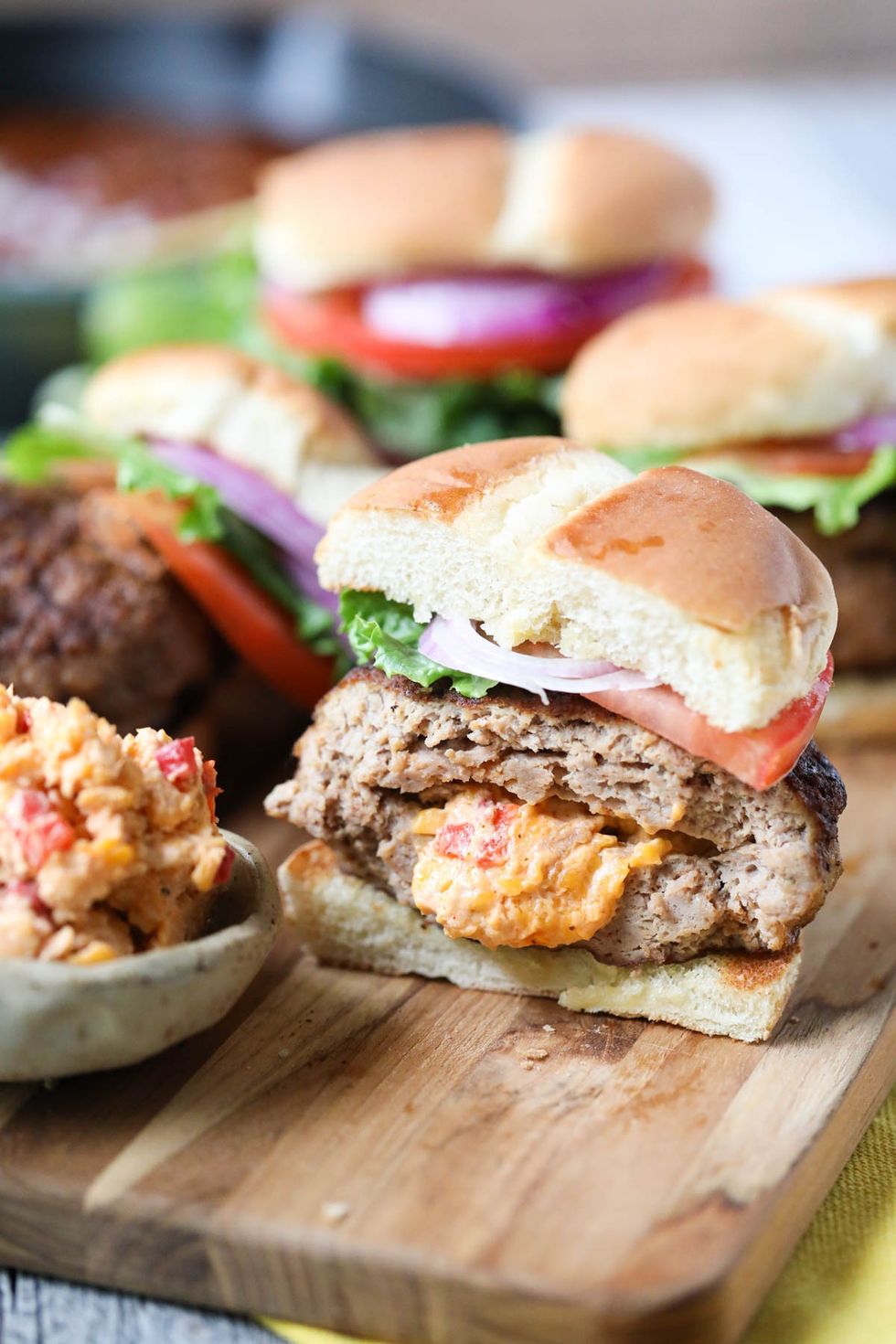 Grilled Pimento Cheese Stuffed Burgers