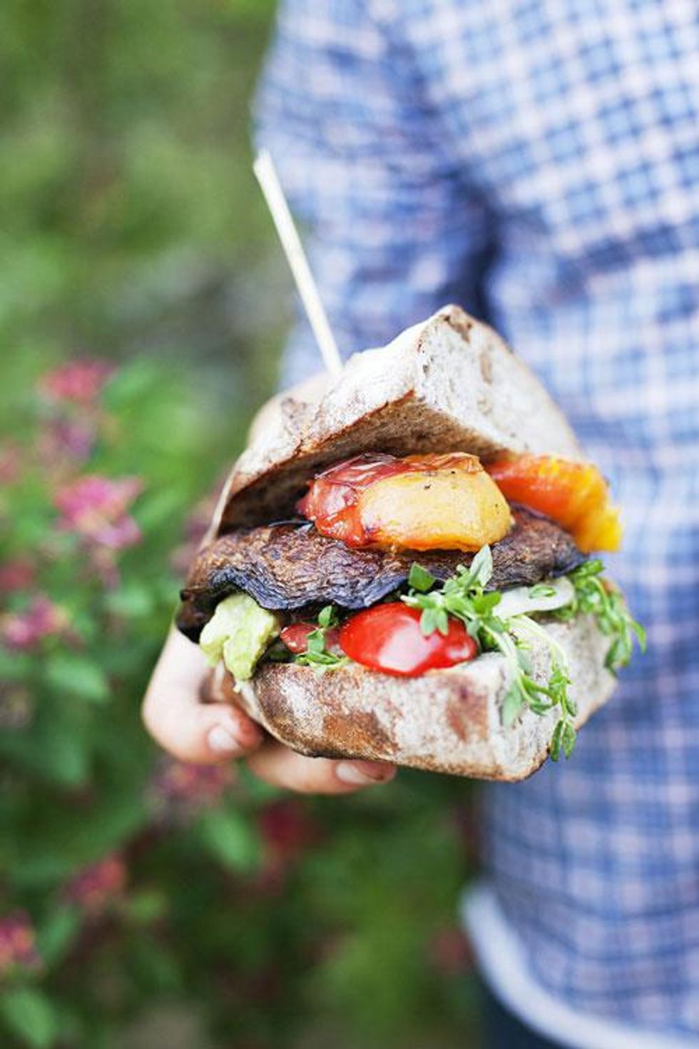 Grilled Portobello Peach Burger
