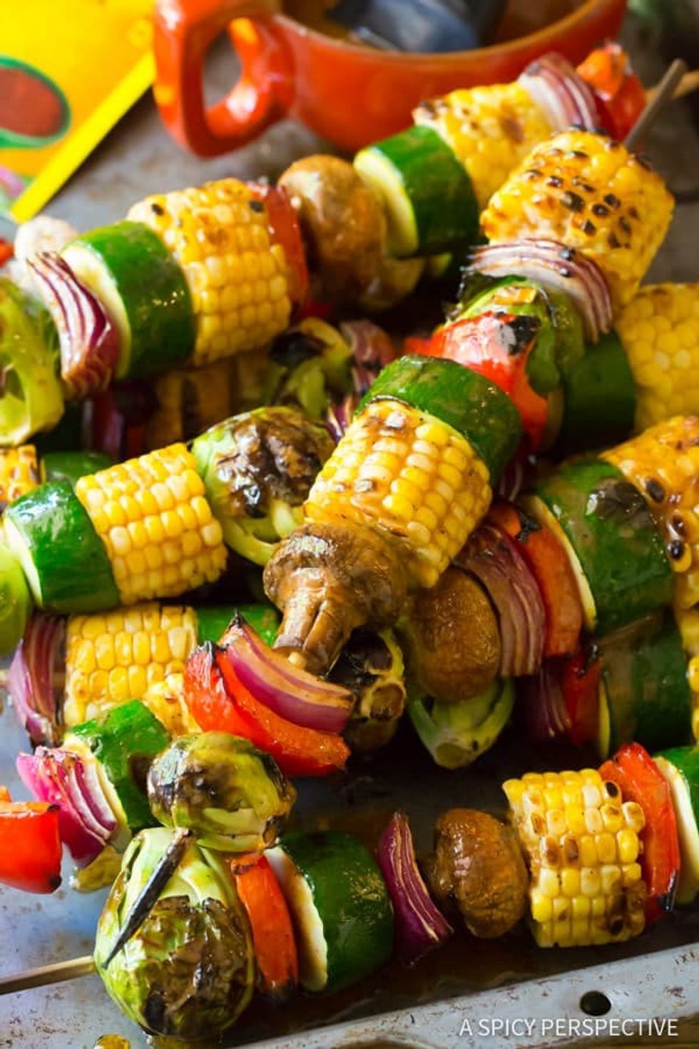 Grilled Vegetable Kabobs with Fajita Butter low calorie meals