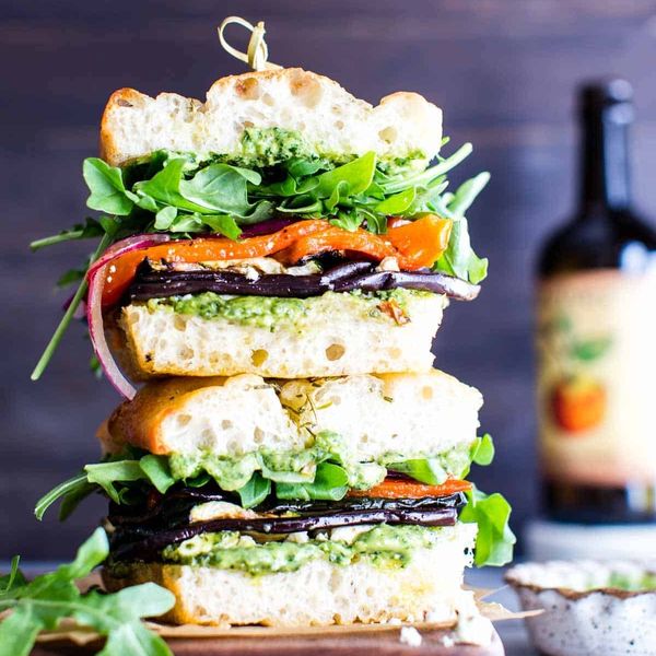 Grilled Veggie Sandwich with Pesto Mayo
