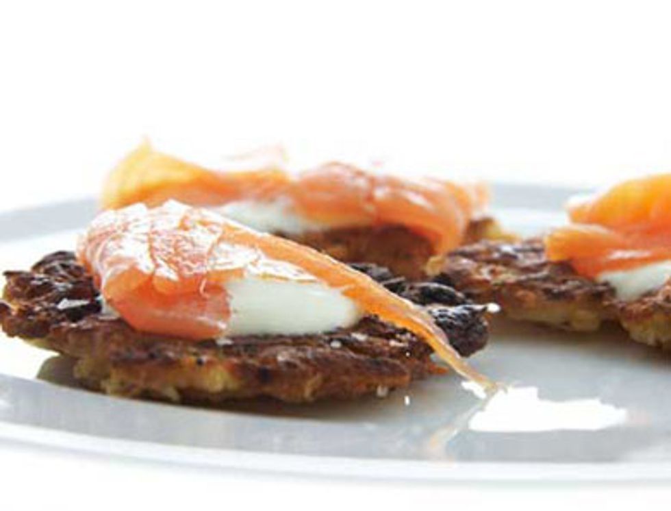 Gwyneth Paltrow's Potato Apple Latkes with Smoked Salmon