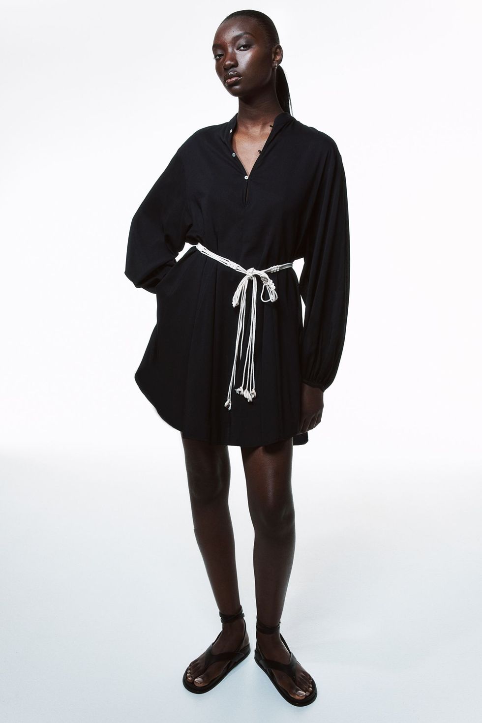 H&M Dress with Macram\u00e9 Belt