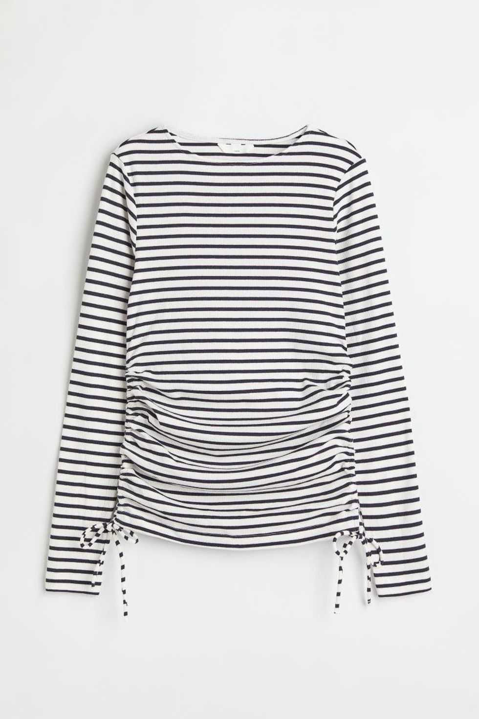 H&M MAMA Ribbed Cotton Top with Drawstring