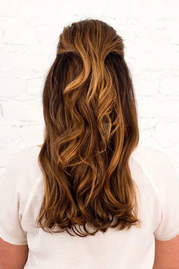 3 Half Up Half Down Hairstyles You Can Diy All Wedding Season Long Brit Co