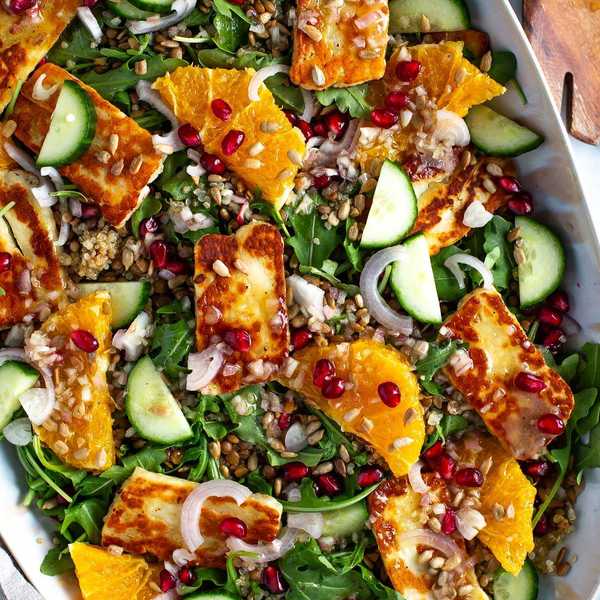 Halloumi Salad with Pomegranate