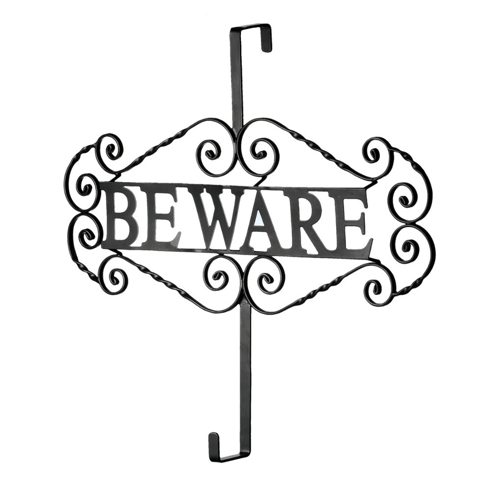 Halloween "Beware" Wreath Hanger