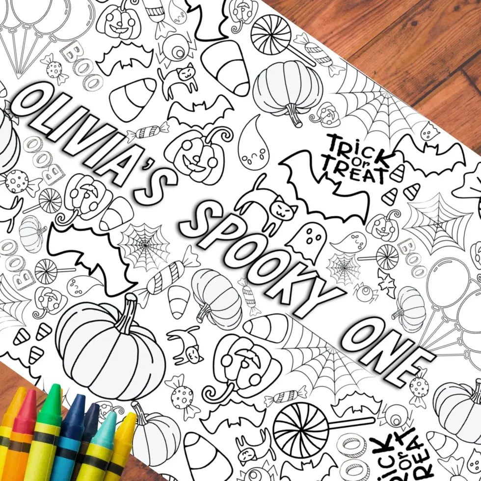 halloween birthday color page