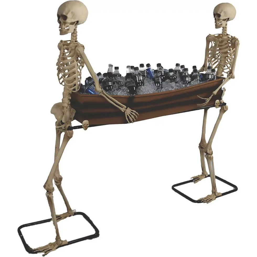 halloween express poseable skeletons carrying coffin