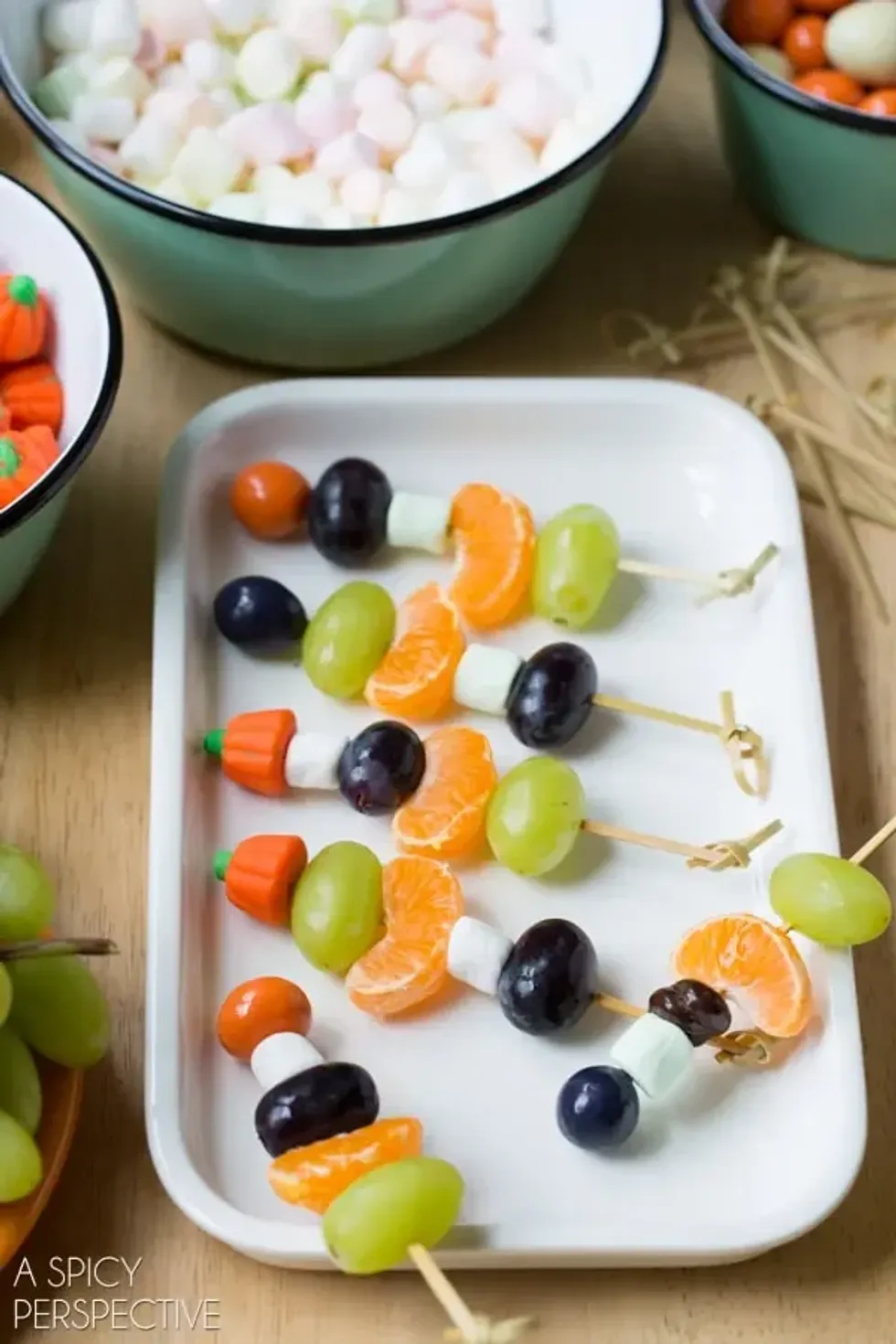 Halloween Fruit Skewers finger food ideas for party