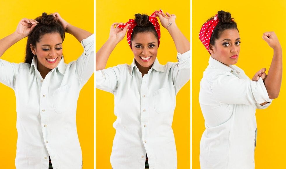 halloween hair ideas Rosie the Riveter