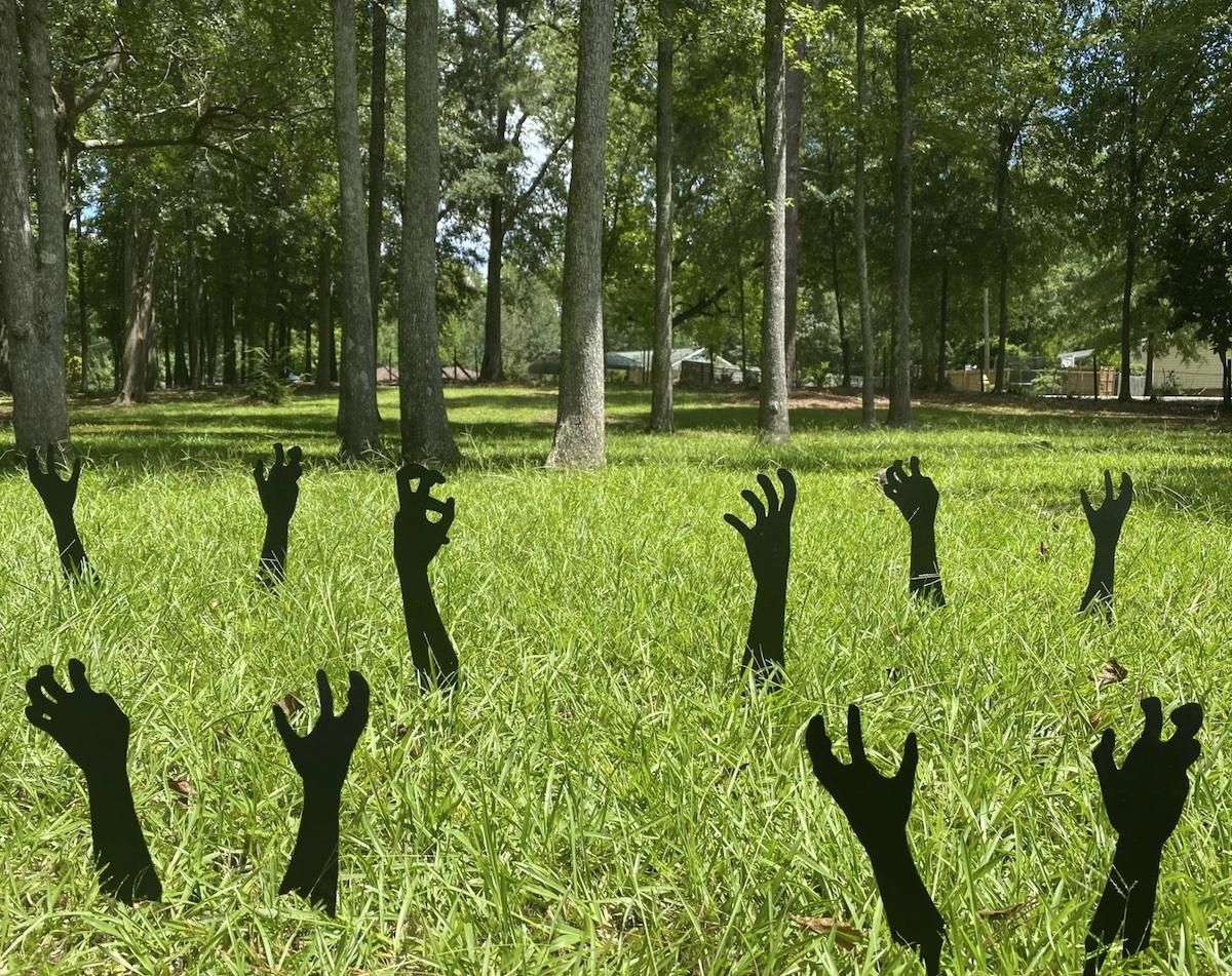 halloween yard decorations zombie hands
