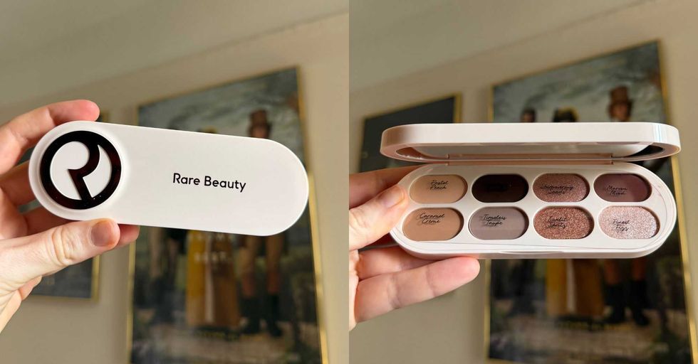 hand holding up an eyeshadow palette