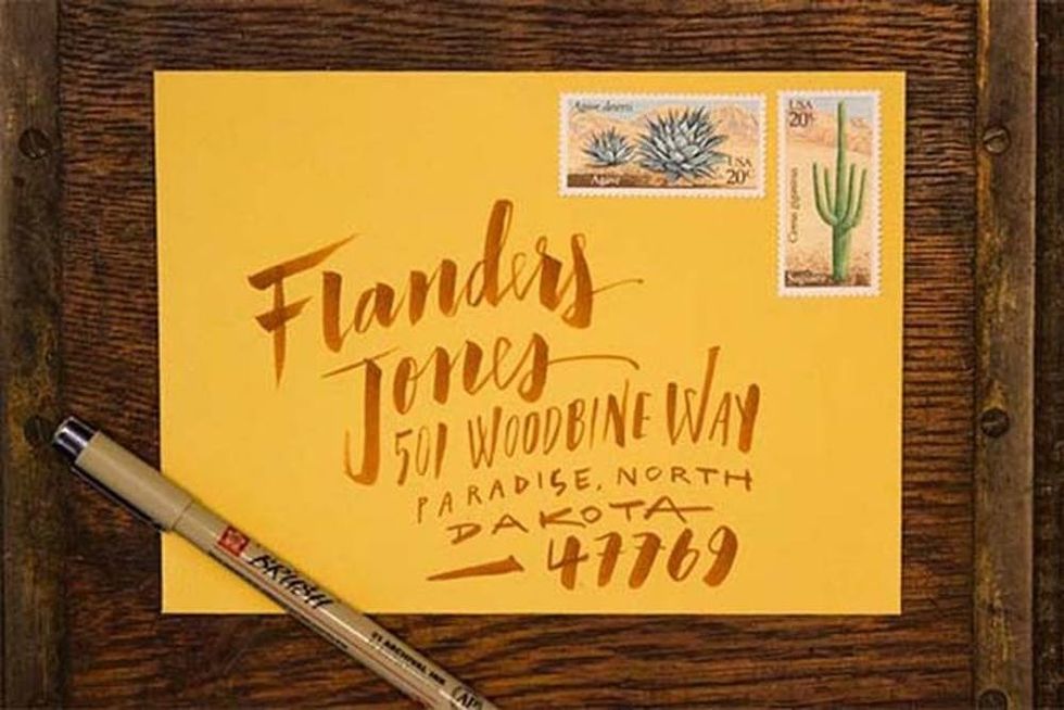 These HandLettered Wedding Envelopes Will Give You Calligraphy Envy Brit + Co