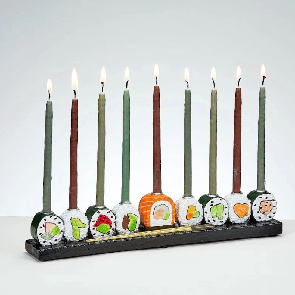 Hand Painted Resin Sushi Chanukah Menorah