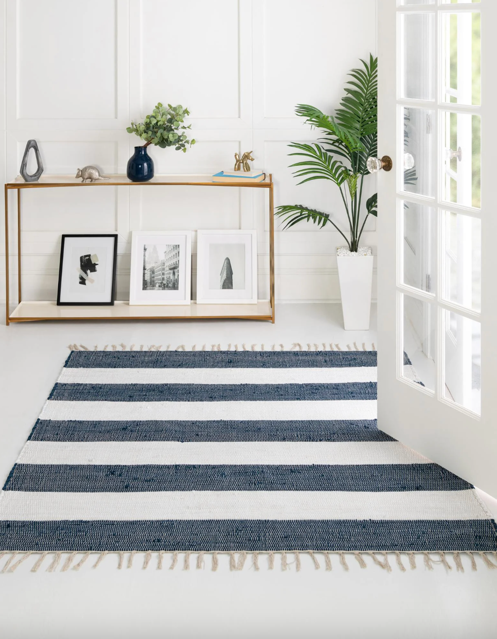 Hand-Woven Chindi Rag Square Rug