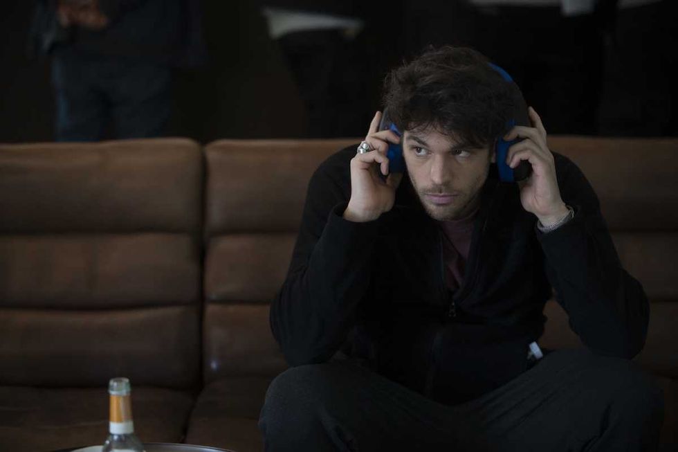 handsome man with headphones