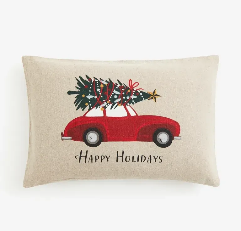 Happy Holidays Printed Cushion Cover