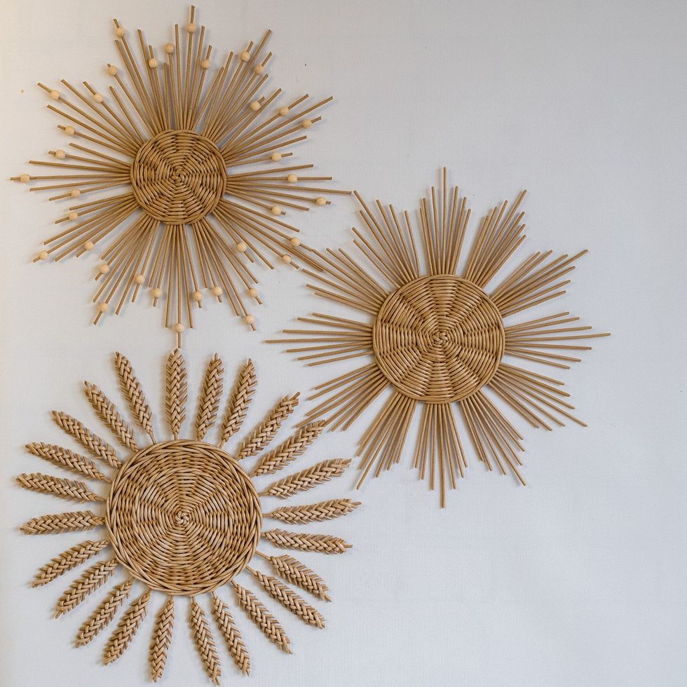 HappyWickerToys Wicker Home Decor Sun Wall Baskets