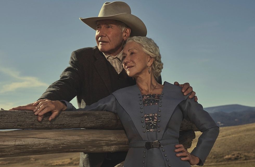 Harrison Ford and Helen Mirren as Jacob Dutton and Cara Dutton in '1923'