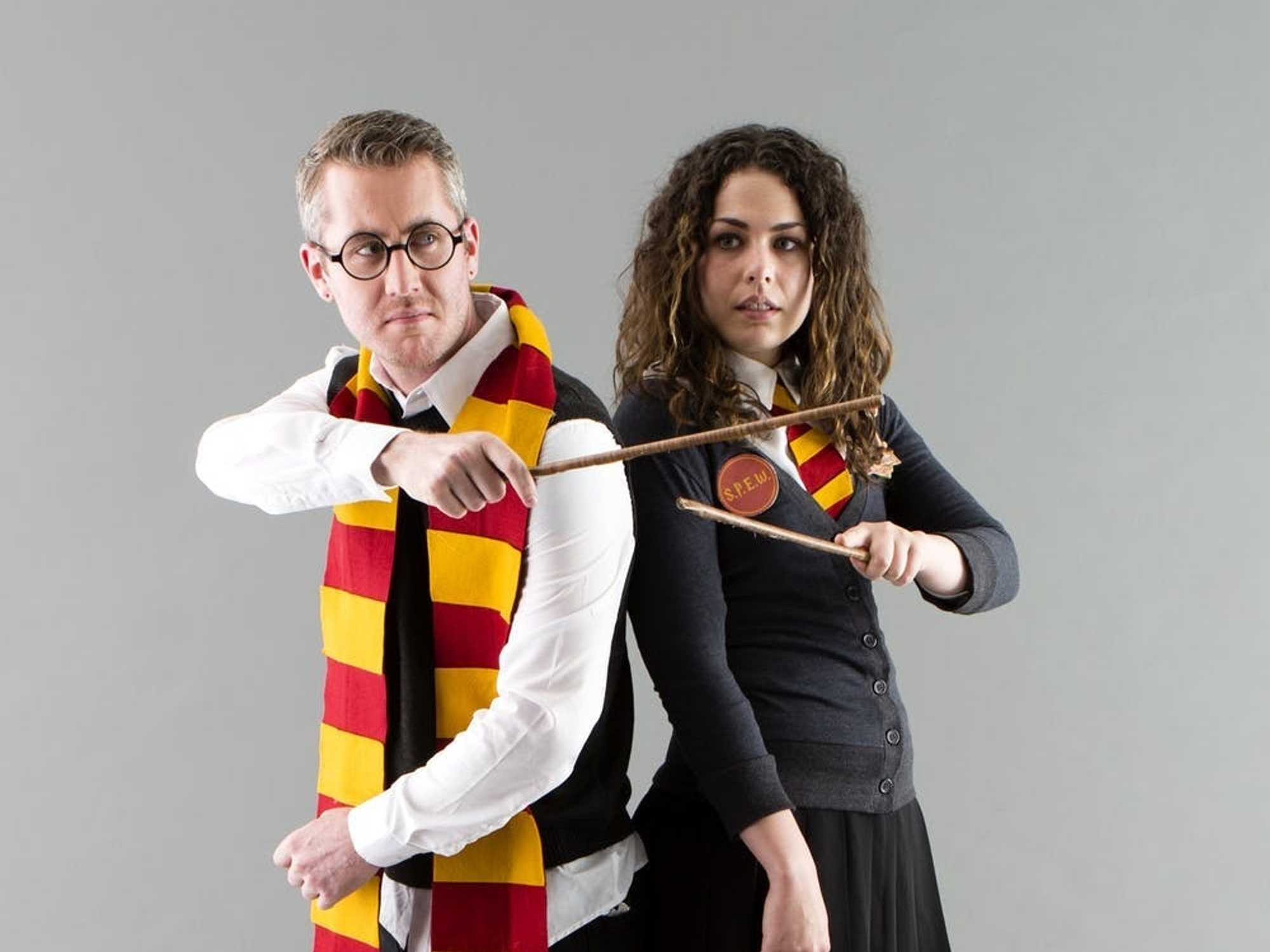 Harry Potter and Hermione diy couples costume idea pop culture costume