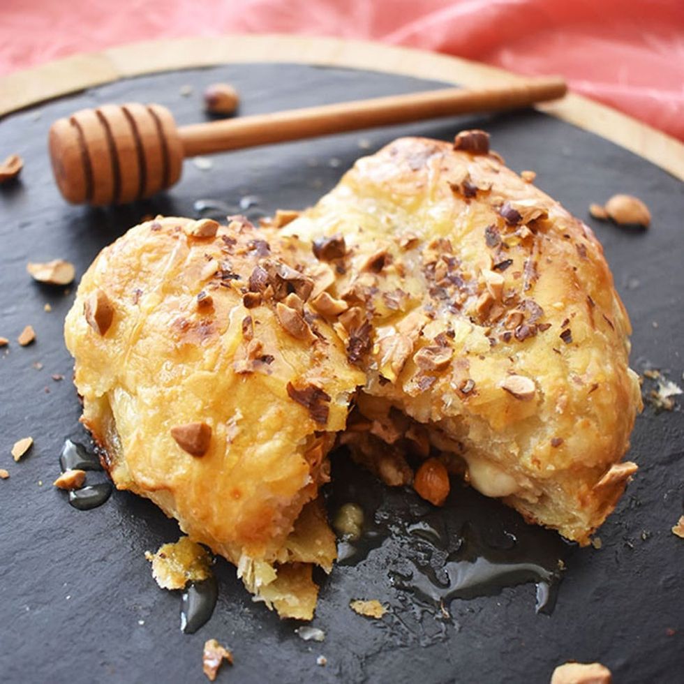 Heart-Shaped Honey Hazelnut Baked Brie