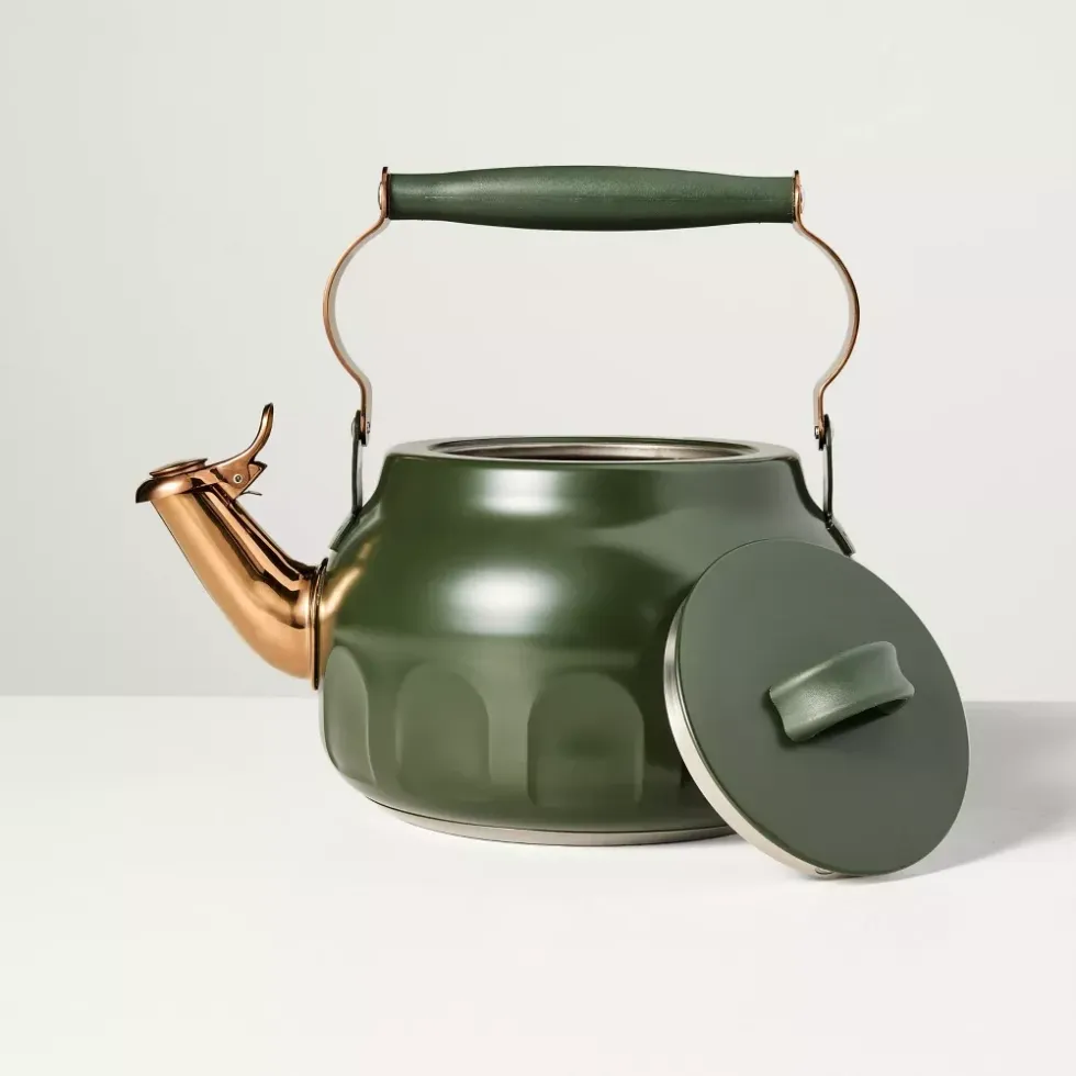 hearth & hand with magnolia 2qt stainless steel arch cutout teapot