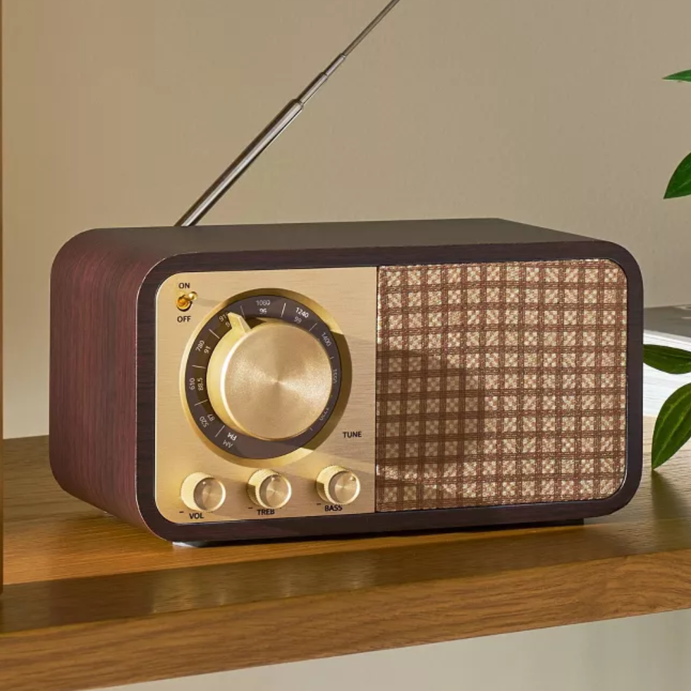 Hearth & Hand With Magnolia Small Wood Brass Retro Radio