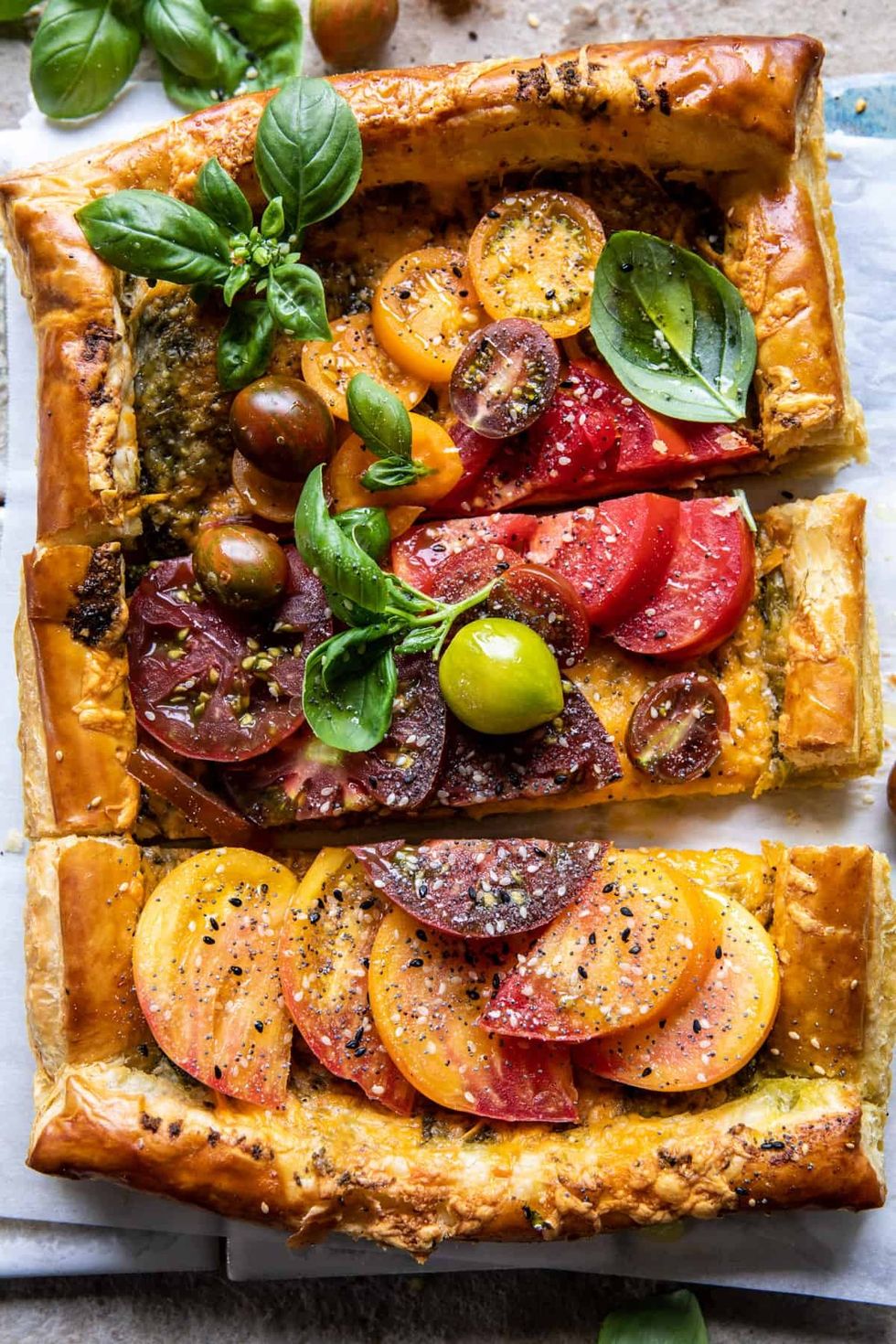 Heirloom Tomato Cheddar Tart easy summer dinner recipes