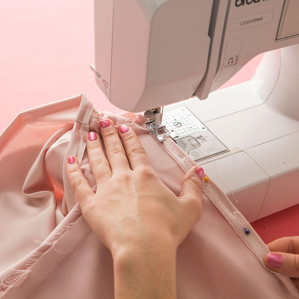 hem the bottom of your satin