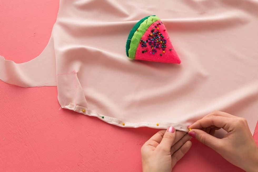 hem the edges of your tank