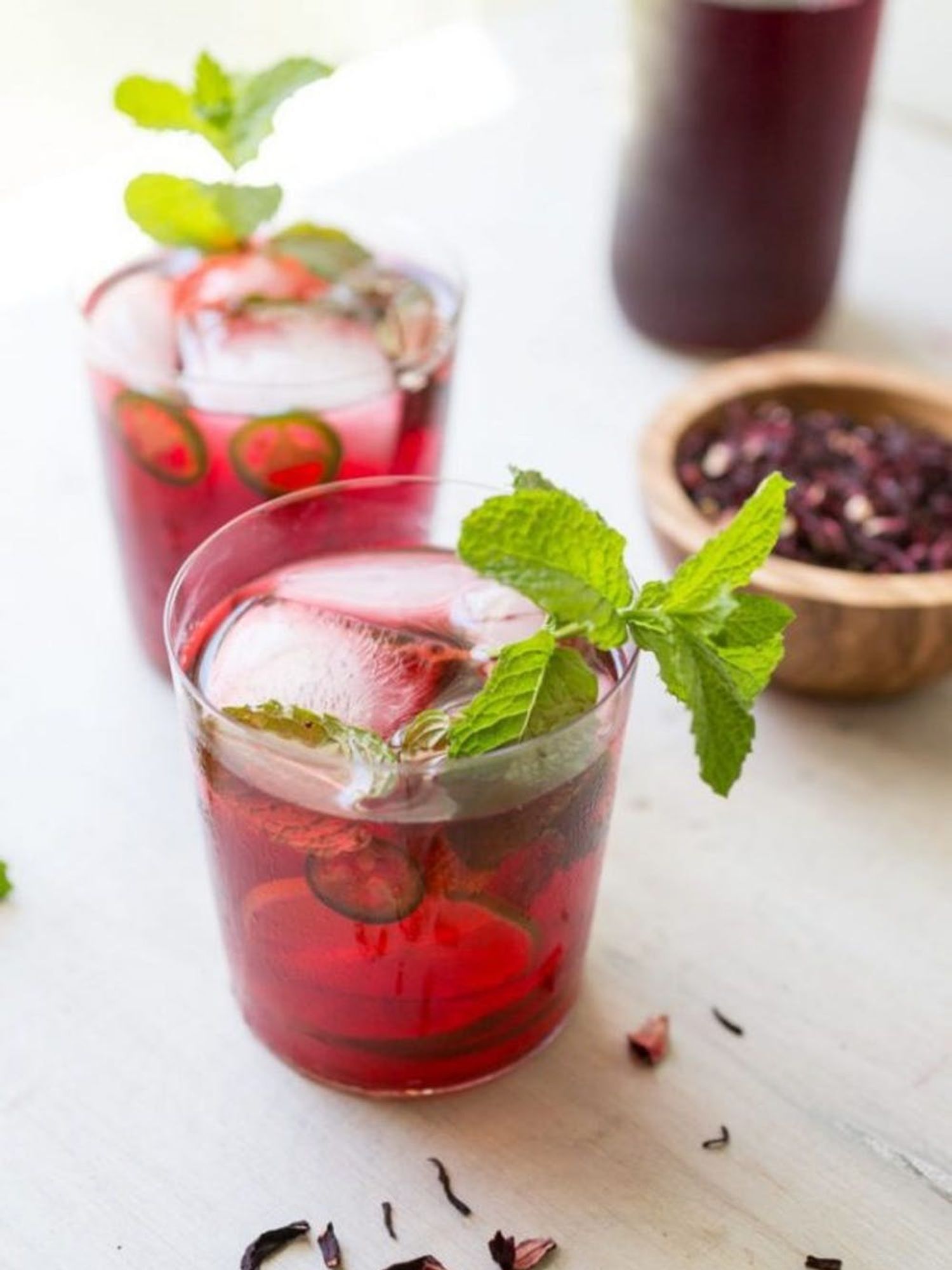 Hibiscus Cocktail with Mint & Jalape\u00f1o