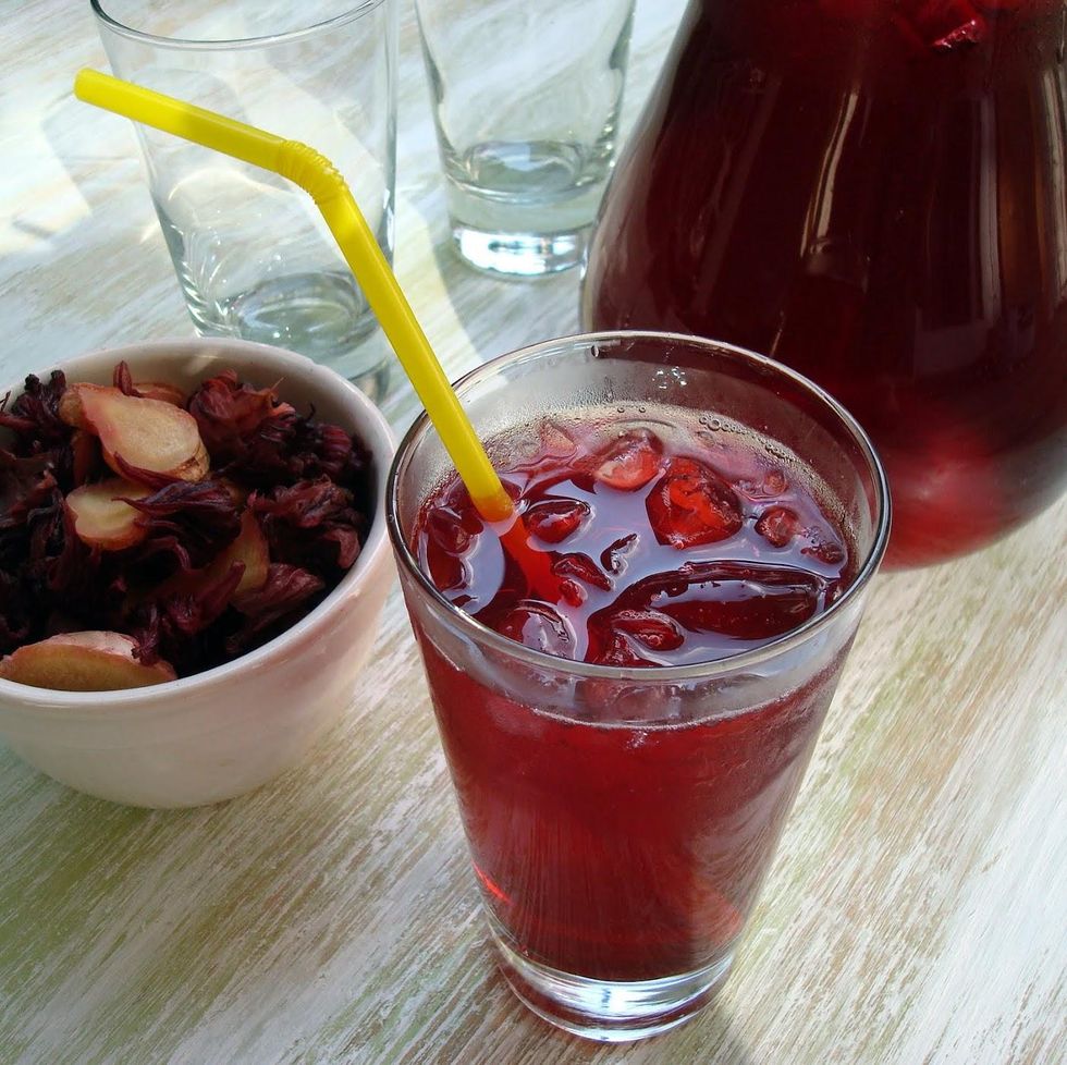 Hibiscus Ginger Iced Tea and Martini