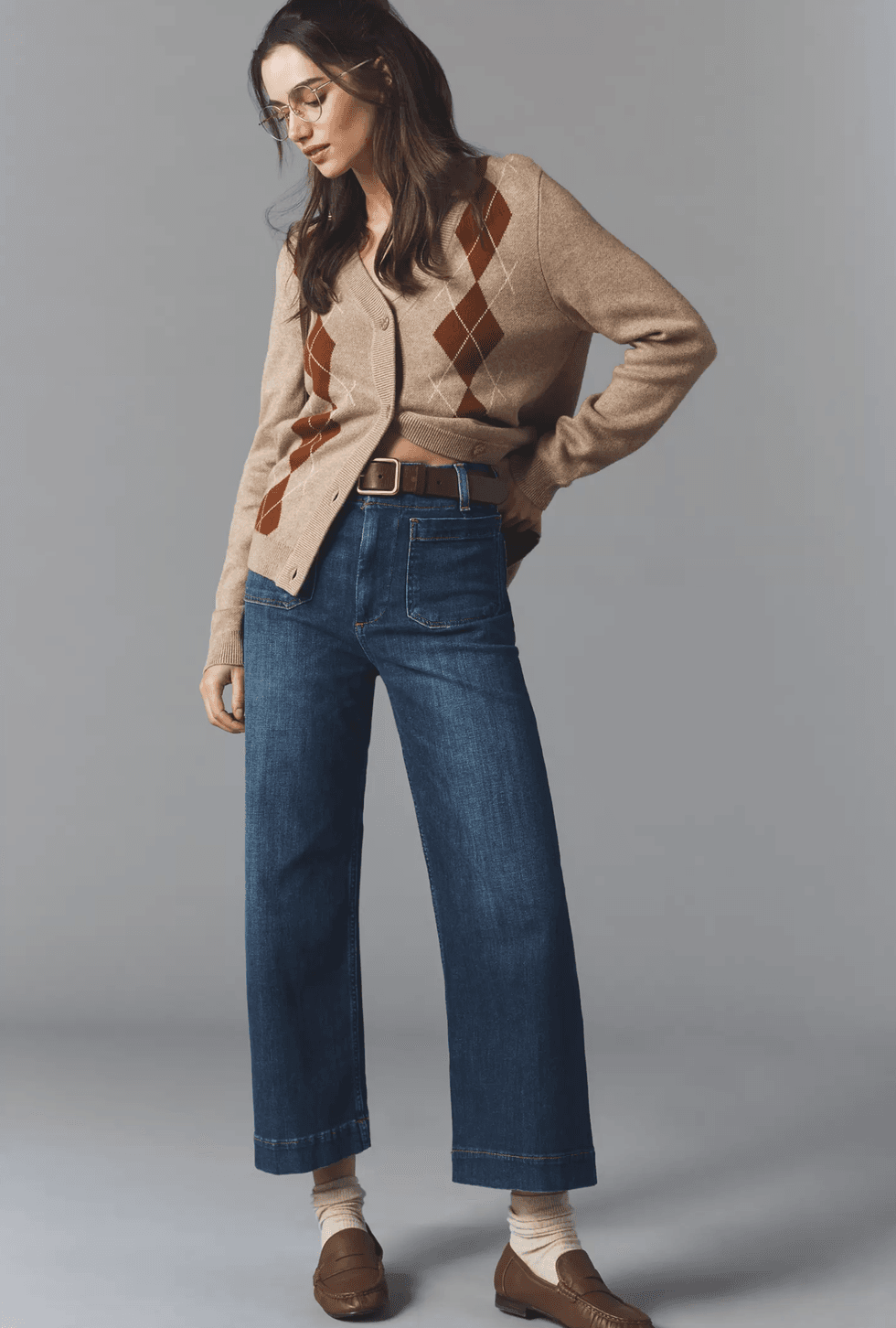 High-Rise Wide-Leg Cropped Jeans