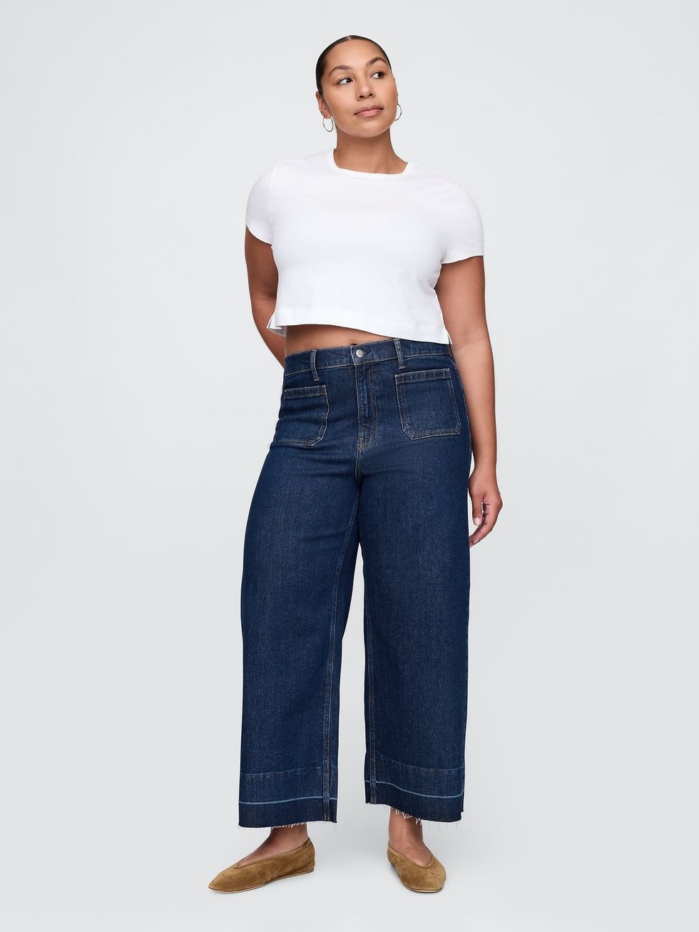 High Stride Wide-Leg Ankle Jeans