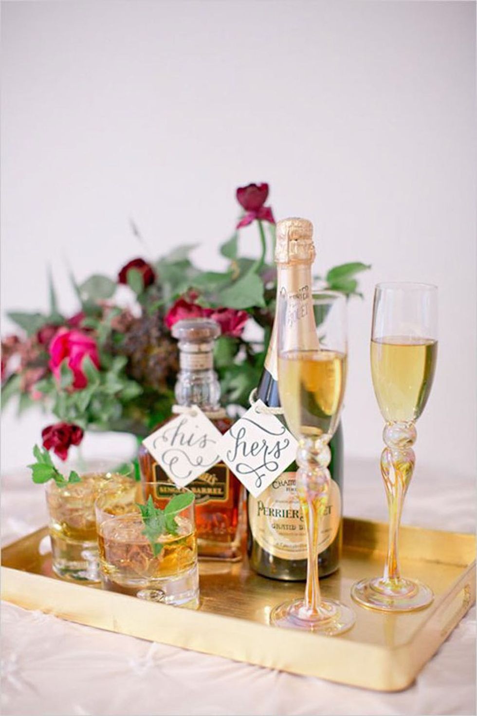 His and Hers Drinks for wedding cocktails