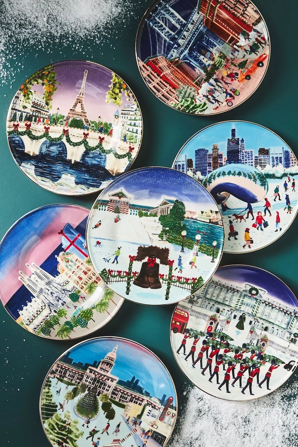 Holiday in the City Stoneware Dessert Plate