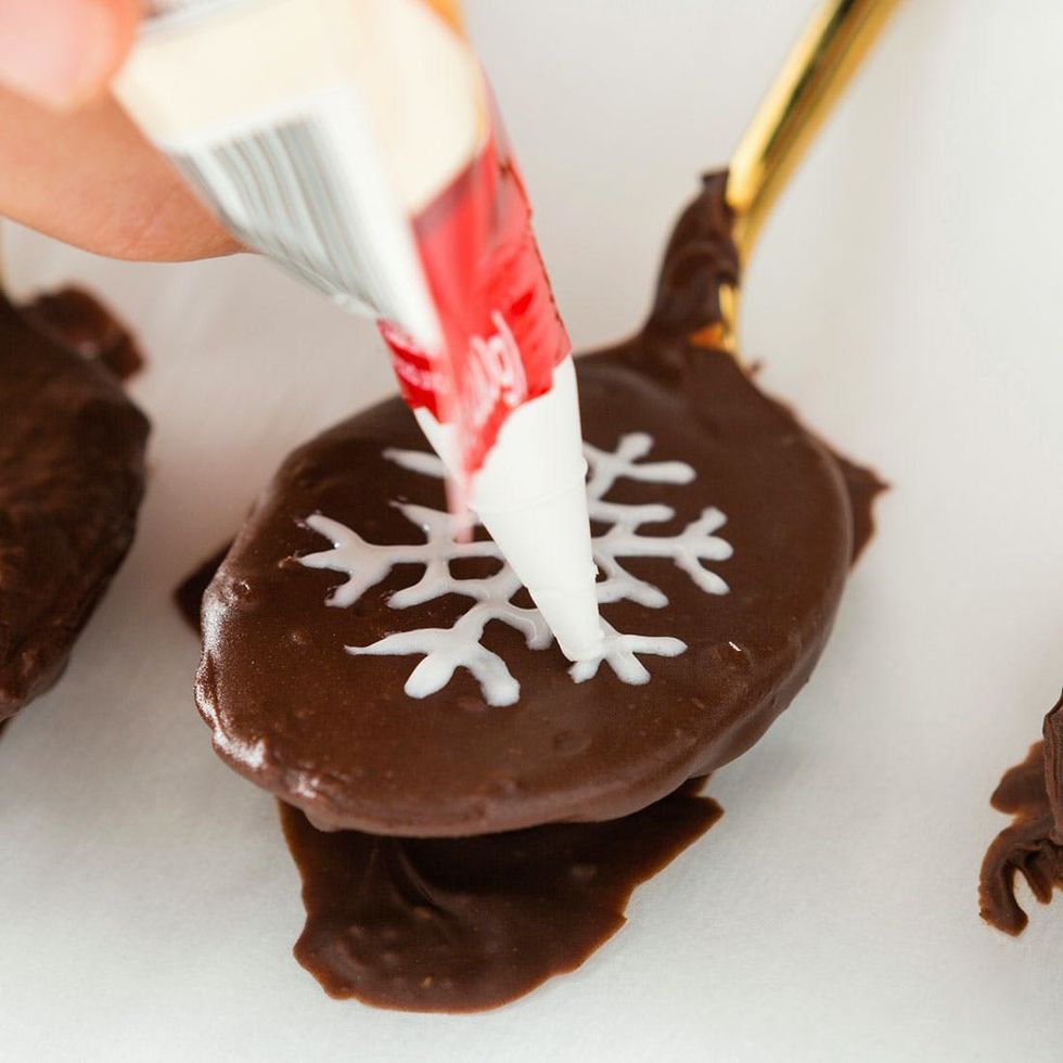 Holiday Peanut Butter and Jelly Chocolate Spoons