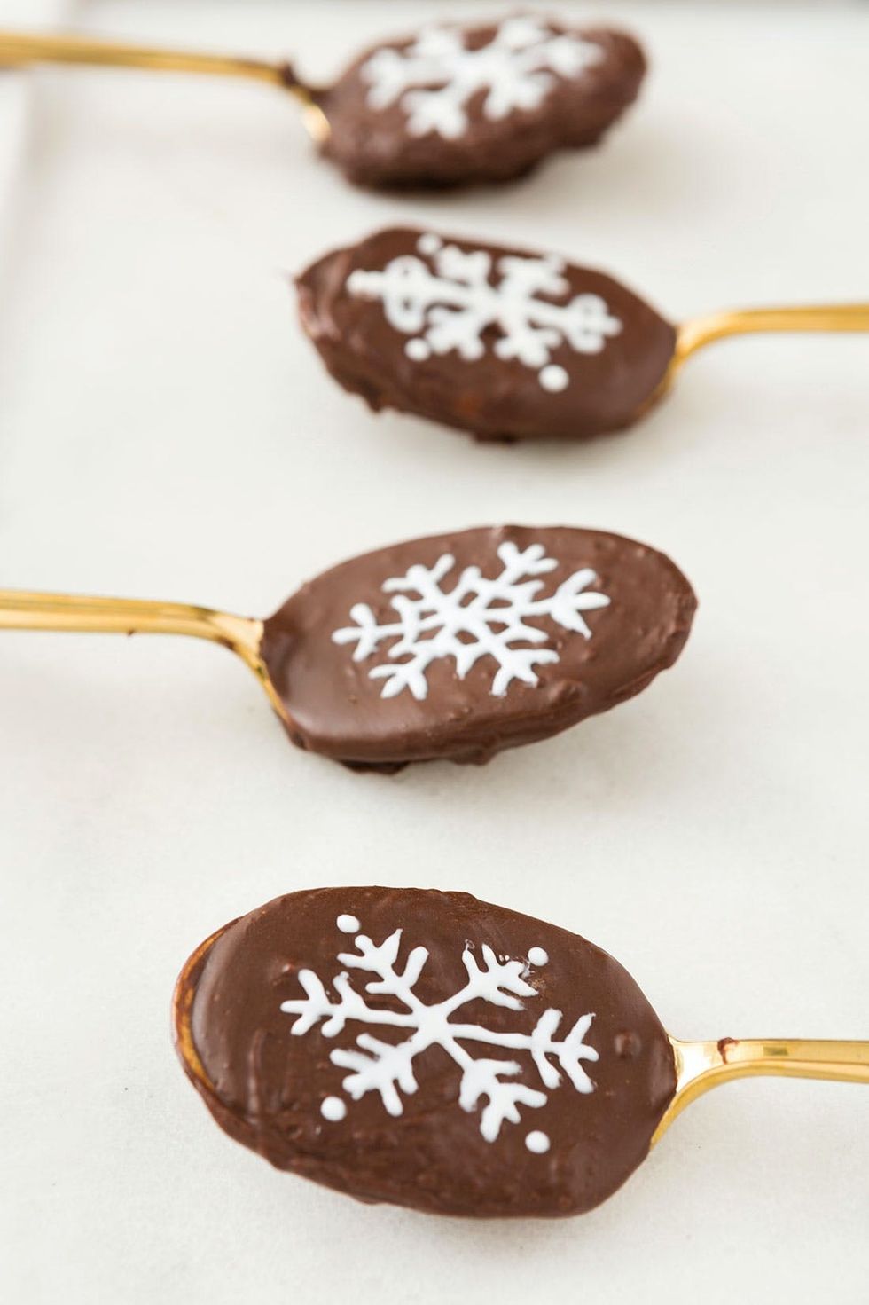 Holiday Peanut Butter and Jelly Chocolate Spoons