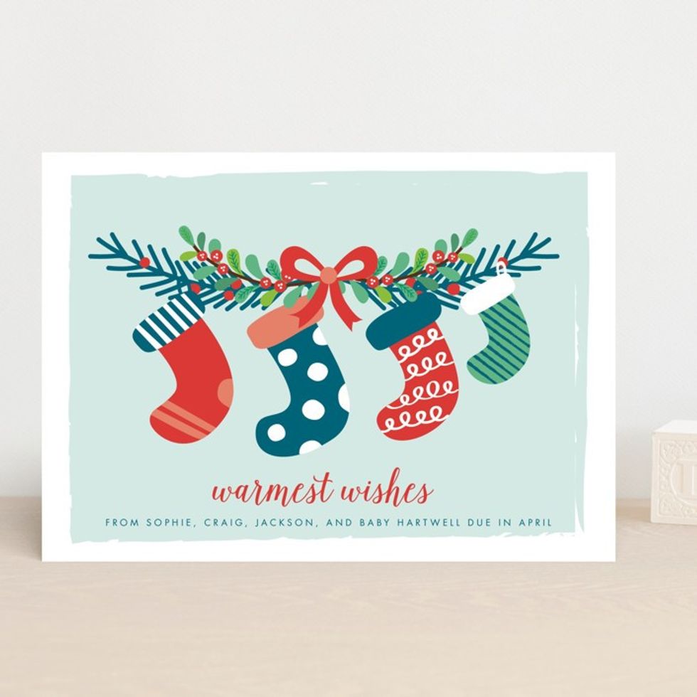 Holiday Stockings Pregnancy Announcement