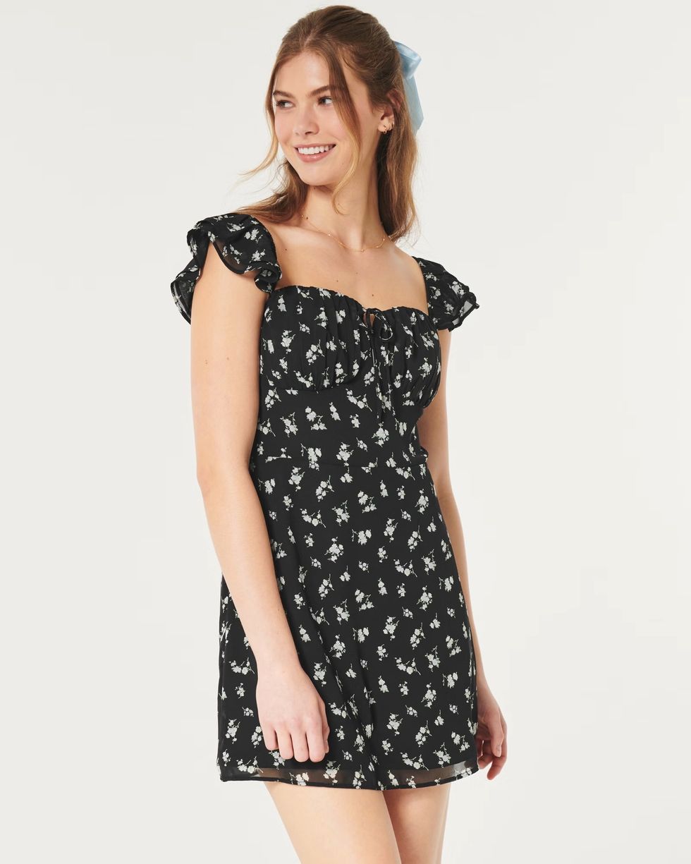 Hollister Chiffon On-Or-Off Mini Dress