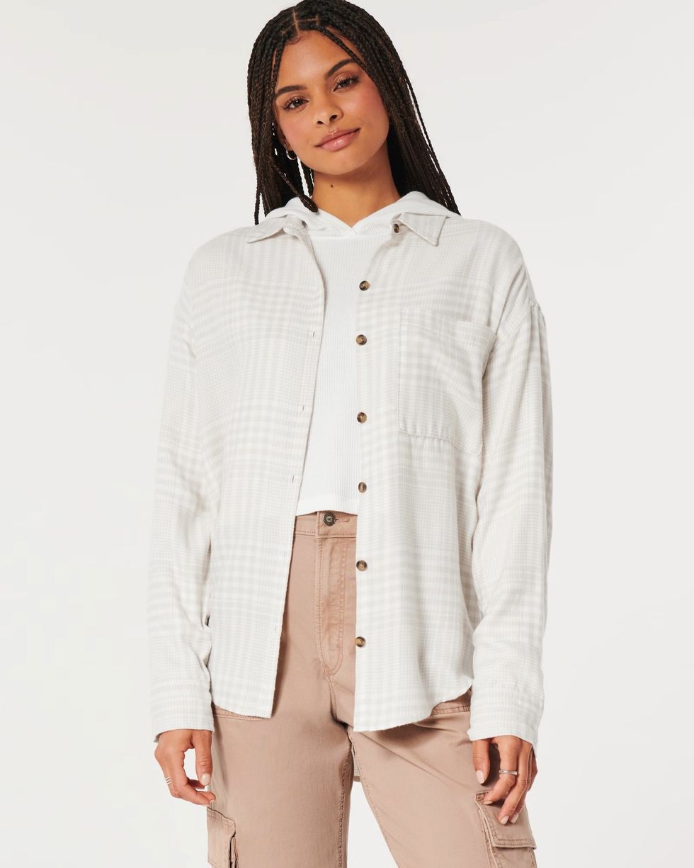 Hollister Easy Plaid Button-Through Shirt