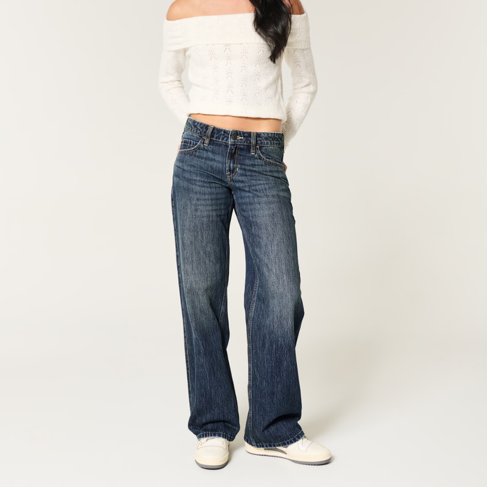 Hollister Low-Rise Dark Wash Baggy Jeans