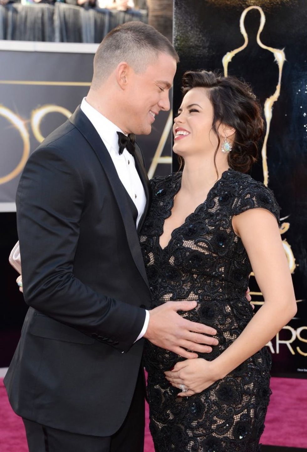 HOLLYWOOD, CA - FEBRUARY 24: Actors Channing Tatum (L) and Jenna Dewan arrive at the Oscars at Hollywood & Highland Center on February 24, 2013 in Hollywood, California. (Photo by Jason Merritt/Getty Images)