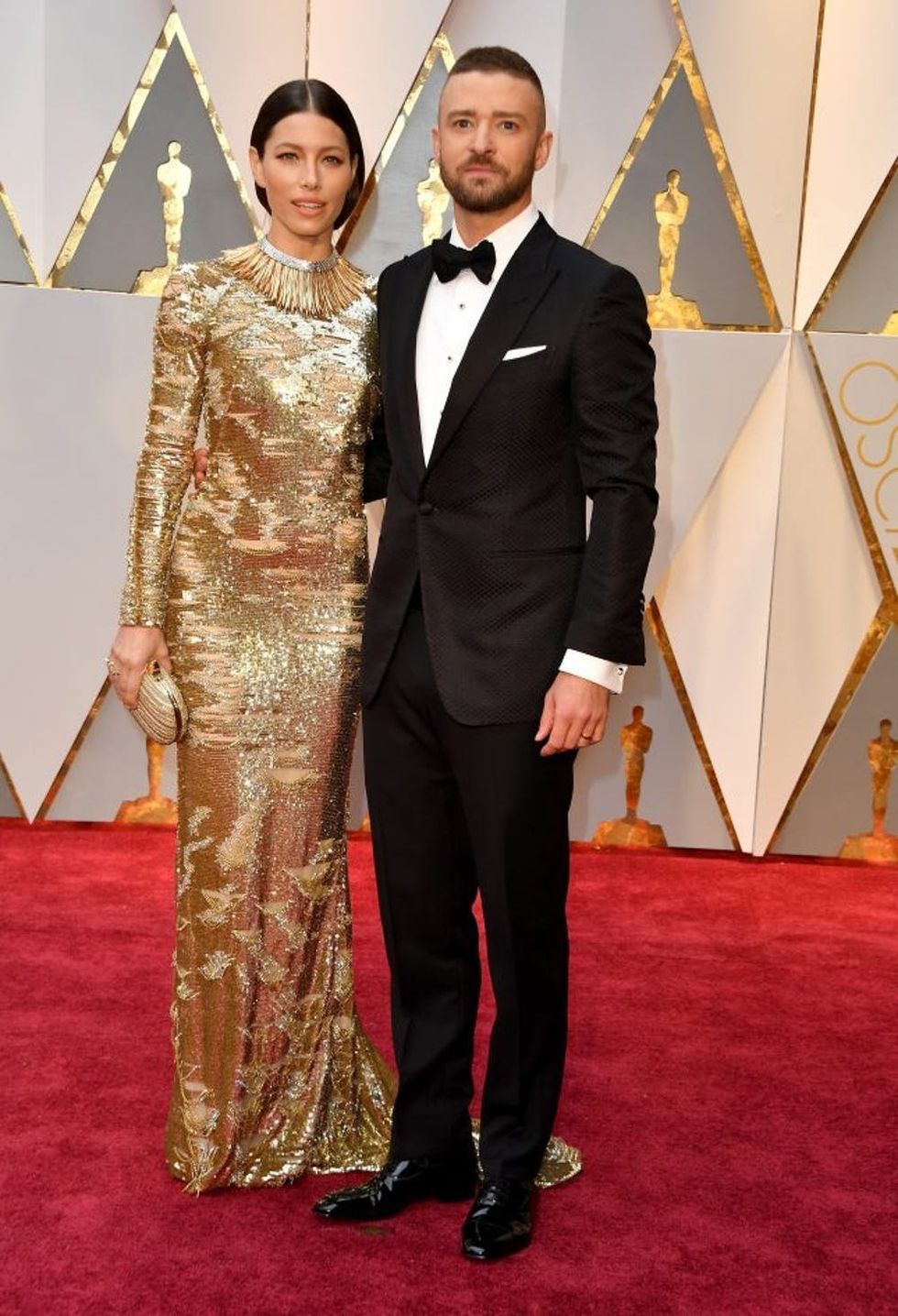 HOLLYWOOD, CA - FEBRUARY 26: Actors Jessica Biel and Justin Timberlake attend the 89th Annual Academy Awards at Hollywood & Highland Center on February 26, 2017 in Hollywood, California. (Photo by Steve Granitz/WireImage)
