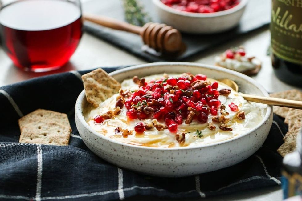 Honey Whipped Goat Cheese with Pomegranate